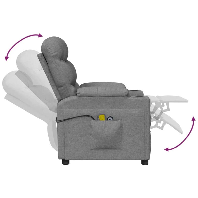Ingrijire personala si Cosmetice - Sanatate si wellness - Articole wellness - Fotolii de masaj - Fotoliu de masaj electric rabatabil, gri deschis, textil - Infinity.ro