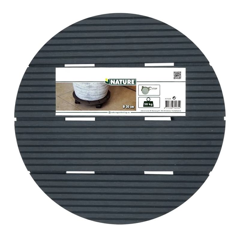 Casa si Gradina - Gradinarit si plante - Plante si ghivece - Ghivece si suporturi - Nature Carucior pentru plante, Ø30 cm, antracit, lemn - Infinity.ro