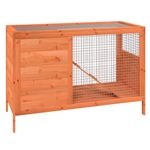 Petshop - Accesorii petshop - Culcusuri si custi - Custi interior si exterior - Cusca pentru iepuri maro 103x44x69,5 cm lemn masiv de pin - Infinity.ro