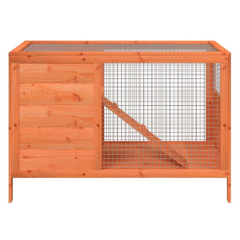 Petshop - Accesorii petshop - Culcusuri si custi - Custi interior si exterior - Cusca pentru iepuri maro 103x44x69,5 cm lemn masiv de pin - Infinity.ro