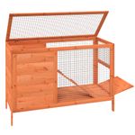 Petshop - Accesorii petshop - Culcusuri si custi - Custi interior si exterior - Cusca pentru iepuri maro 103x44x69,5 cm lemn masiv de pin - Infinity.ro