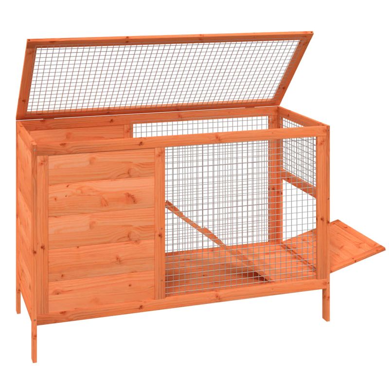 Petshop - Accesorii petshop - Culcusuri si custi - Custi interior si exterior - Cusca pentru iepuri maro 103x44x69,5 cm lemn masiv de pin - Infinity.ro