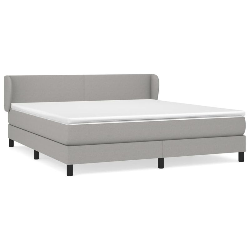 Casa si Gradina - Mobilier - Paturi si accesorii - Paturi - Pat continental cu saltea, gri deschis, 160x200 cm, textil - Infinity.ro