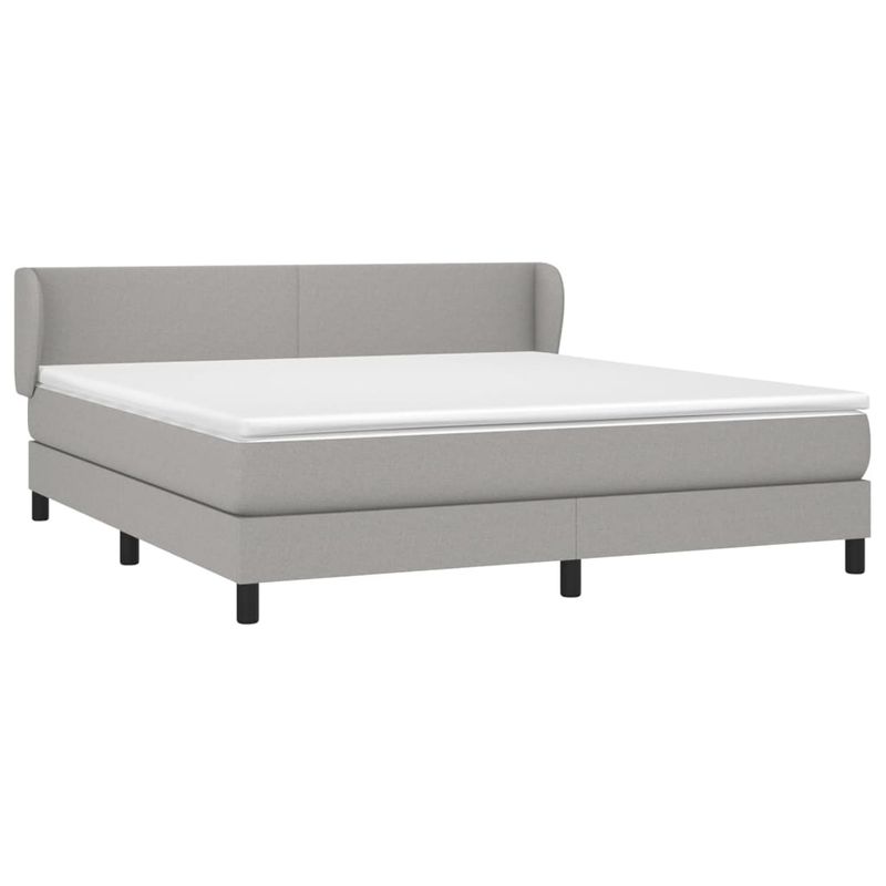 Casa si Gradina - Mobilier - Paturi si accesorii - Paturi - Pat continental cu saltea, gri deschis, 160x200 cm, textil - Infinity.ro