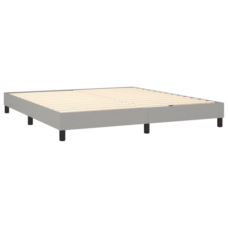 Casa si Gradina - Mobilier - Paturi si accesorii - Paturi - Pat continental cu saltea, gri deschis, 160x200 cm, textil - Infinity.ro