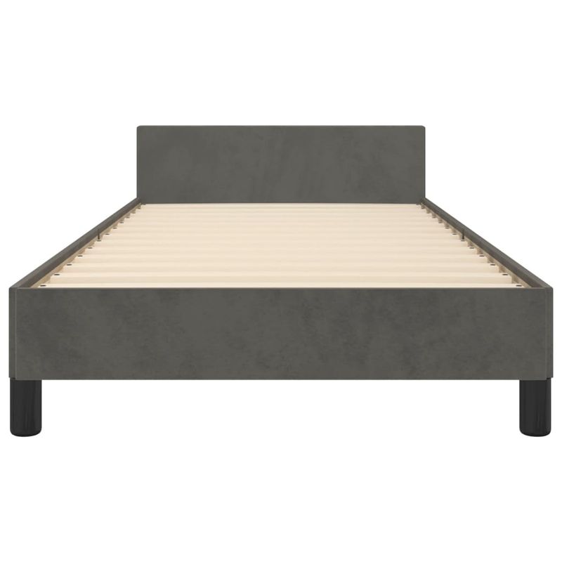 Casa si Gradina - Mobilier - Paturi si accesorii - Paturi - Cadru de pat cu tablie, gri inchis, 100x200 cm, catifea - Infinity.ro