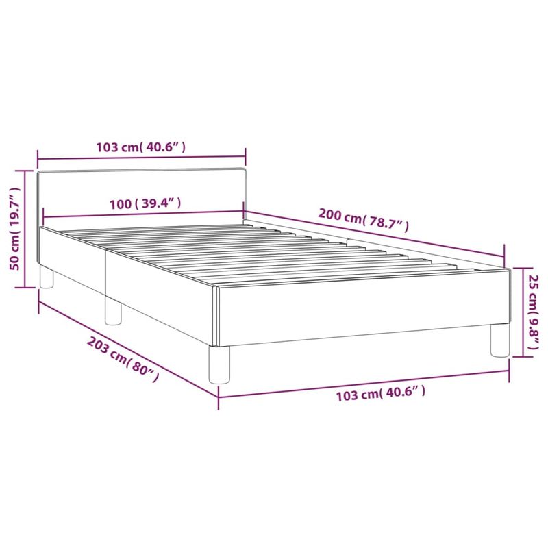 Casa si Gradina - Mobilier - Paturi si accesorii - Paturi - Cadru de pat cu tablie, gri inchis, 100x200 cm, catifea - Infinity.ro
