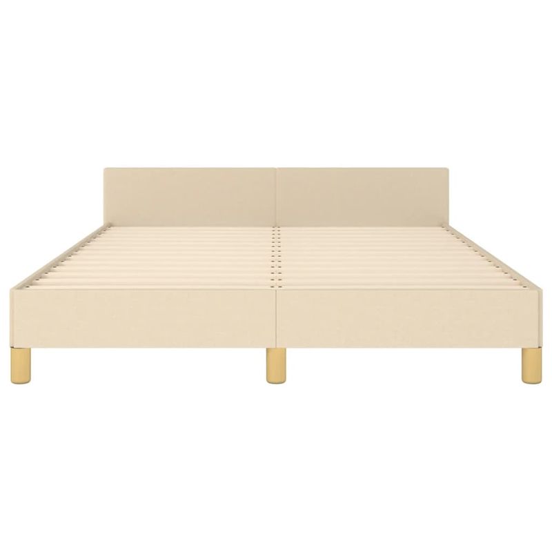 Casa si Gradina - Mobilier - Paturi si accesorii - Paturi - Cadru de pat cu tablie, crem, 140x200 cm, textil - Infinity.ro