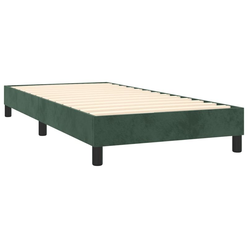 Casa si Gradina - Mobilier - Paturi si accesorii - Paturi - Pat box spring cu saltea, verde inchis, 100x200 cm, catifea - Infinity.ro