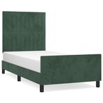 Casa si Gradina - Mobilier - Paturi si accesorii - Paturi - Cadru de pat cu tablie, verde inchis, 90x190 cm, catifea - Infinity.ro