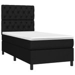 Casa si Gradina - Mobilier - Paturi si accesorii - Paturi - Pat cu arcuri, saltea si LED, negru, 80x200 cm, textil - Infinity.ro