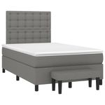 Casa si Gradina - Mobilier - Paturi si accesorii - Paturi - Pat box spring cu saltea, gri inchis, 120x200 cm, textil - Infinity.ro