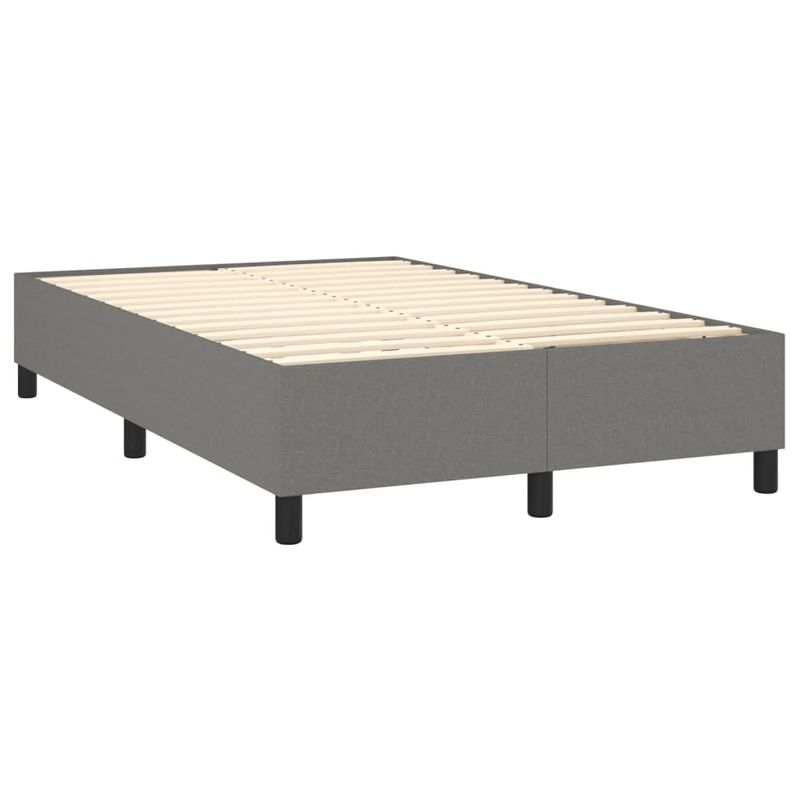 Casa si Gradina - Mobilier - Paturi si accesorii - Paturi - Pat box spring cu saltea, gri inchis, 120x200 cm, textil - Infinity.ro