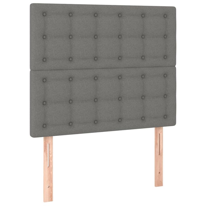 Casa si Gradina - Mobilier - Paturi si accesorii - Paturi - Pat box spring cu saltea, gri inchis, 120x200 cm, textil - Infinity.ro