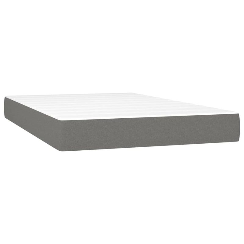 Casa si Gradina - Mobilier - Paturi si accesorii - Paturi - Pat box spring cu saltea, gri inchis, 120x200 cm, textil - Infinity.ro
