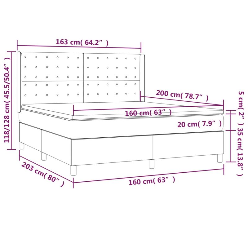 Casa si Gradina - Mobilier - Paturi si accesorii - Paturi - Pat box spring cu saltea, roz, 160x200 cm, catifea - Infinity.ro
