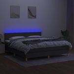 Casa si Gradina - Mobilier - Paturi si accesorii - Paturi - Pat cu arcuri, saltea si LED, gri inchis, 180x200 cm, textil - Infinity.ro