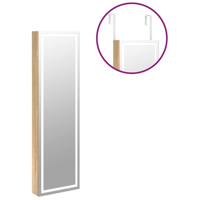 Casa si Gradina - Mobilier - Dulapuri si sifoniere - Dulapuri - Dulap de bijuterii cu oglinda si lumini LED, montaj pe perete - Infinity.ro