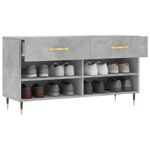 Casa si Gradina - Mobilier - Organizare si depozitare - Organizator incaltaminte - Bancheta pantofar, gri beton, 102x35x55 cm, lemn prelucrat - Infinity.ro
