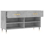 Casa si Gradina - Mobilier - Organizare si depozitare - Organizator incaltaminte - Bancheta pantofar, gri beton, 102x35x55 cm, lemn prelucrat - Infinity.ro