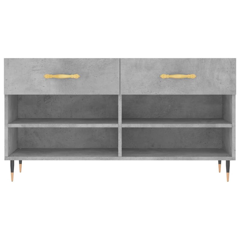 Casa si Gradina - Mobilier - Organizare si depozitare - Organizator incaltaminte - Bancheta pantofar, gri beton, 102x35x55 cm, lemn prelucrat - Infinity.ro
