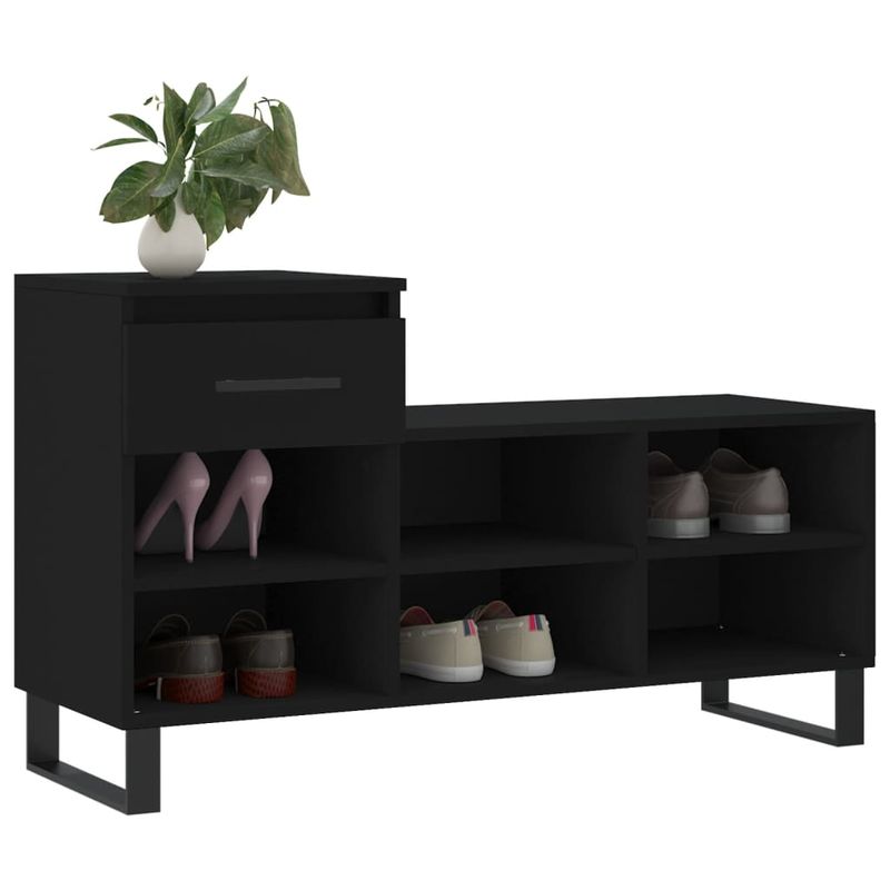 Casa si Gradina - Mobilier - Organizare si depozitare - Organizator incaltaminte - Pantofar, negru, 102x36x60 cm, lemn compozit - Infinity.ro