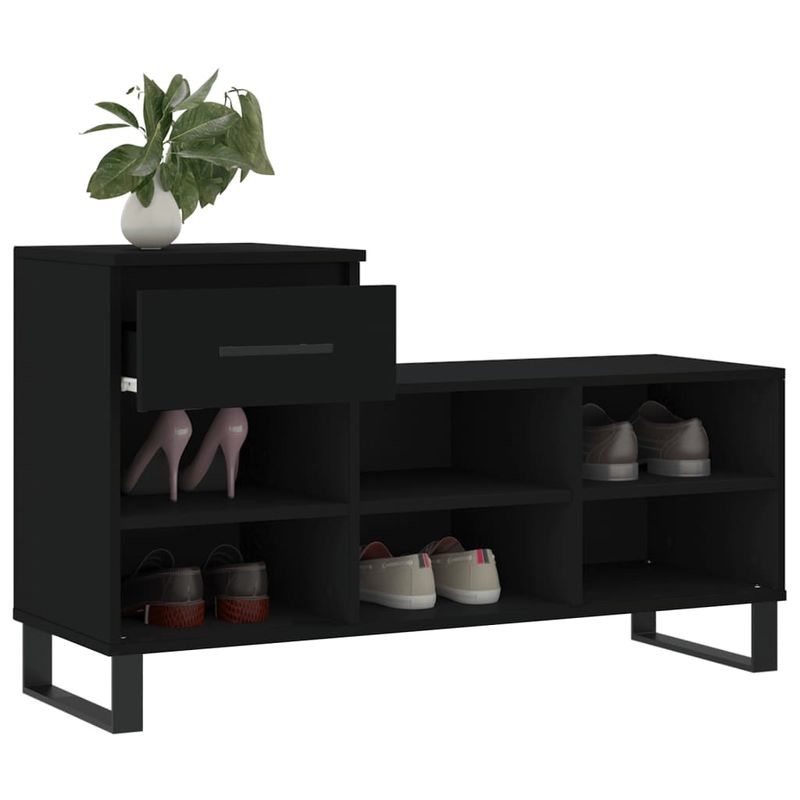 Casa si Gradina - Mobilier - Organizare si depozitare - Organizator incaltaminte - Pantofar, negru, 102x36x60 cm, lemn compozit - Infinity.ro