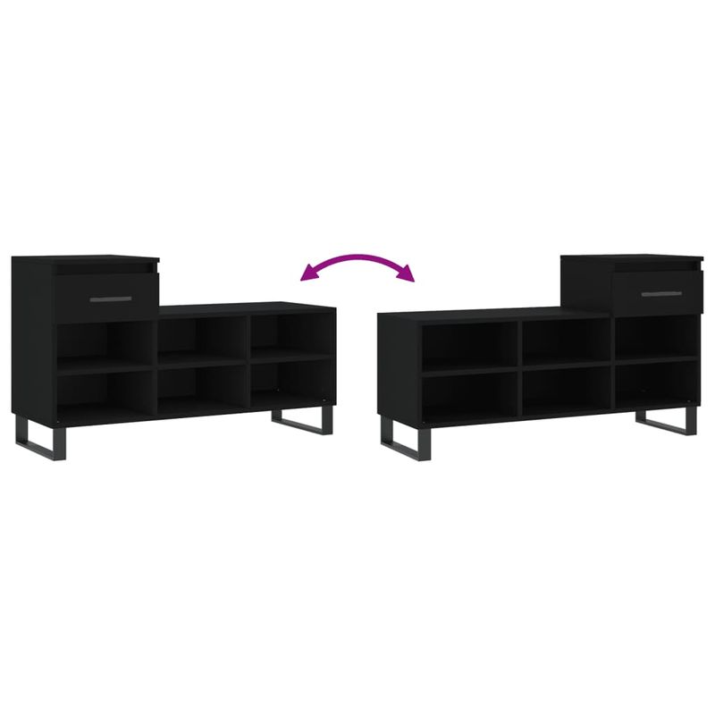 Casa si Gradina - Mobilier - Organizare si depozitare - Organizator incaltaminte - Pantofar, negru, 102x36x60 cm, lemn compozit - Infinity.ro