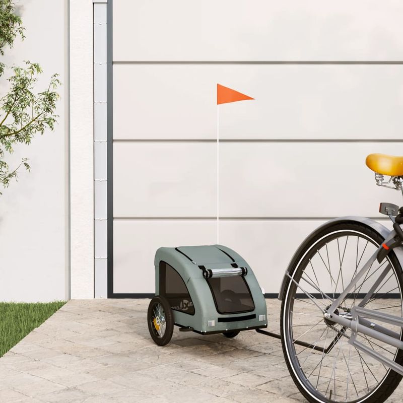 Petshop - Accesorii petshop - Culcusuri si custi - Genti si articole transport - Remorca de bicicleta animale companie, textil oxford/fier, mărime 124x53x53 cm - Infinity.ro