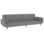 Casa si Gradina - Mobilier - Canapele si coltare - Canapele - Canapea extensibila cu 2 locuri, 2 perne, gri deschis, catifea - Infinity.ro
