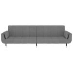 Casa si Gradina - Mobilier - Canapele si coltare - Canapele - Canapea extensibila cu 2 locuri, 2 perne, gri deschis, catifea - Infinity.ro