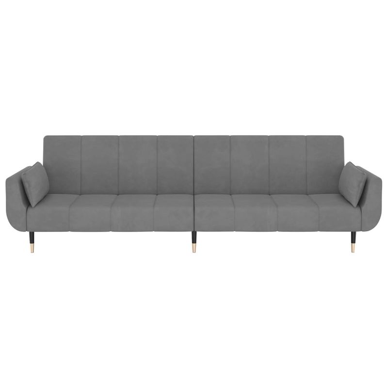 Casa si Gradina - Mobilier - Canapele si coltare - Canapele - Canapea extensibila cu 2 locuri, 2 perne, gri deschis, catifea - Infinity.ro