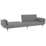 Casa si Gradina - Mobilier - Canapele si coltare - Canapele - Canapea extensibila cu 2 locuri, 2 perne, gri deschis, catifea - Infinity.ro