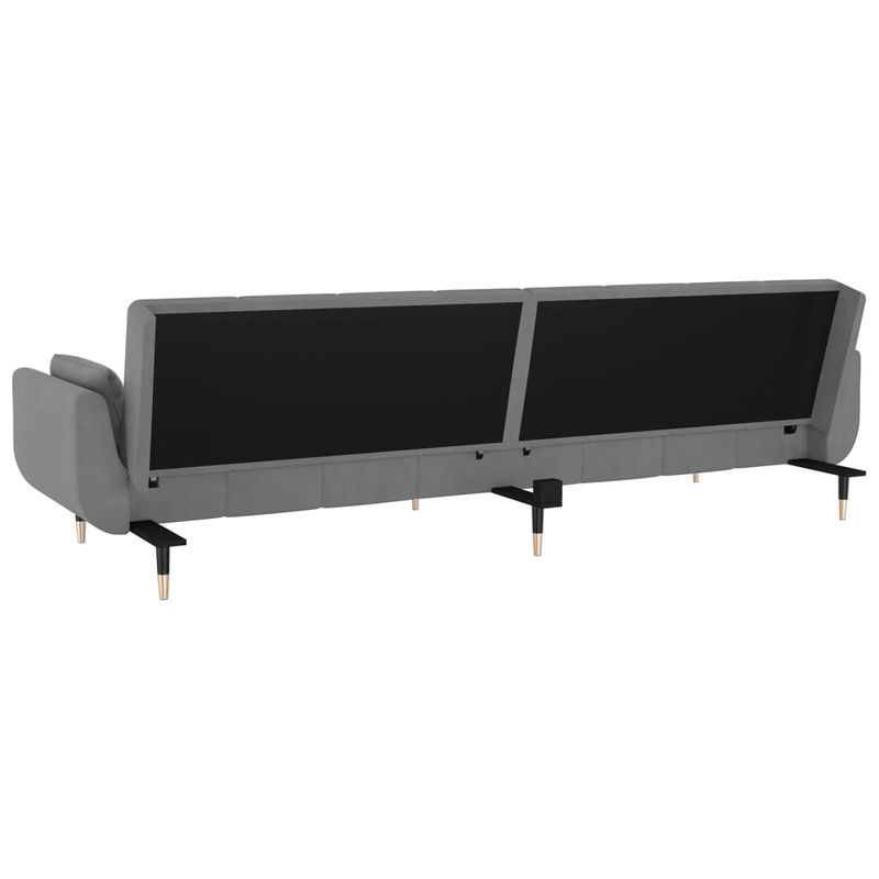Casa si Gradina - Mobilier - Canapele si coltare - Canapele - Canapea extensibila cu 2 locuri, 2 perne, gri deschis, catifea - Infinity.ro