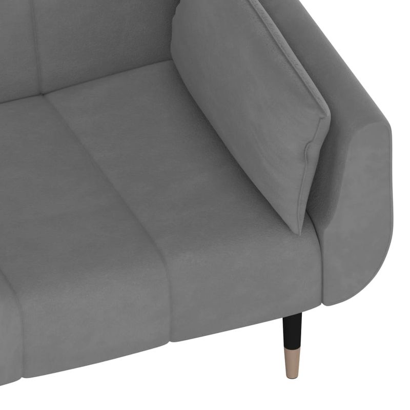 Casa si Gradina - Mobilier - Canapele si coltare - Canapele - Canapea extensibila cu 2 locuri, 2 perne, gri deschis, catifea - Infinity.ro
