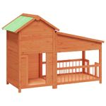Petshop - Accesorii petshop - Culcusuri si custi - Custi interior si exterior - Cusca de caine, maro miere, 143x60,5x109 cm, lemn masiv de pin - Infinity.ro