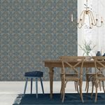 Casa si Gradina - Decoratiuni - Tapet - Noordwand Tapet "Homestyle Portuguese Tiles", maro si albastru - Infinity.ro