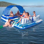 Jucarii, Copii si Bebe - Jucarii si jocuri - Jucarii de exterior - Saltele si mingi pentru plaja - Bestway Insula plutitoare Tropical Breeze, 389 x 274 cm, 43105 - Infinity.ro