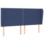 Casa si Gradina - Mobilier - Paturi si accesorii - Accesorii paturi - Tablie de pat cu aripioare, albastru, 183x23x118/128 cm, textil - Infinity.ro