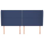 Casa si Gradina - Mobilier - Paturi si accesorii - Accesorii paturi - Tablie de pat cu aripioare, albastru, 183x23x118/128 cm, textil - Infinity.ro