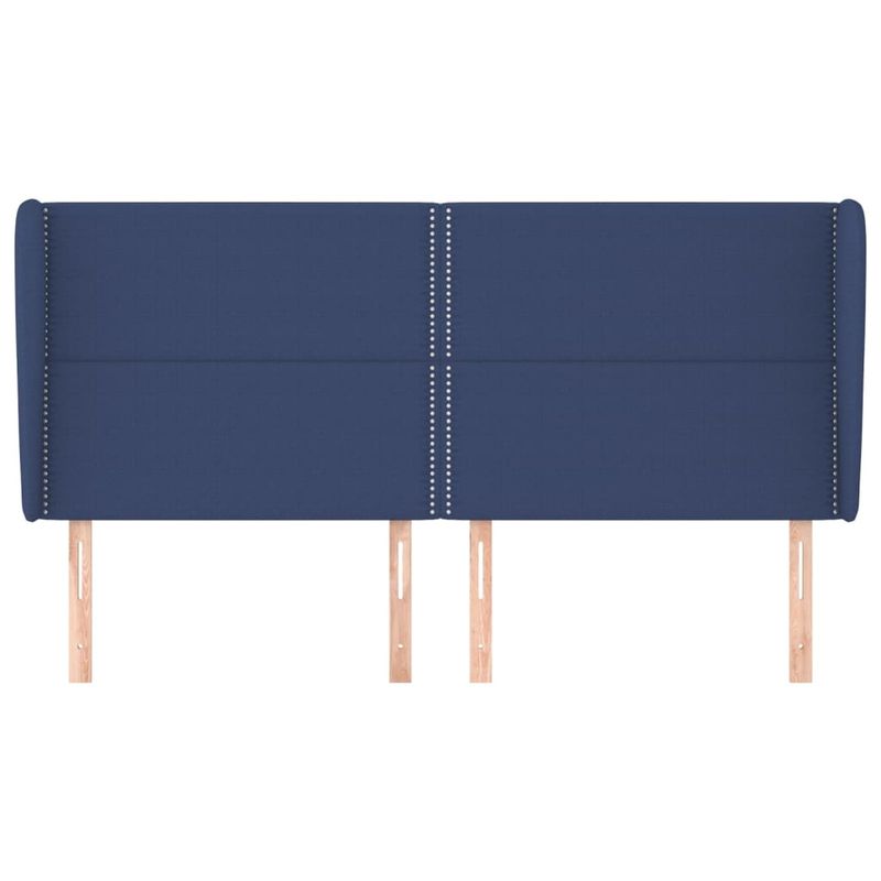 Casa si Gradina - Mobilier - Paturi si accesorii - Accesorii paturi - Tablie de pat cu aripioare, albastru, 183x23x118/128 cm, textil - Infinity.ro