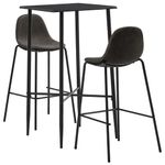 Casa si Gradina - Mobilier - Seturi de mobilier - Seturi bucatarie - Set de bar, 3 piese, gri inchis, material textil - Infinity.ro