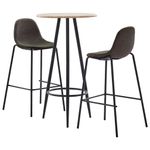 Casa si Gradina - Mobilier - Seturi de mobilier - Seturi bucatarie - Set mobilier de bar, 3 piese, gri inchis, material textil - Infinity.ro