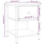 Casa si Gradina - Mobilier - Comode si corpuri - Noptiere - Noptiere, 2 buc., stejar fumuriu, 34x35,5x45 cm, lemn compozit - Infinity.ro