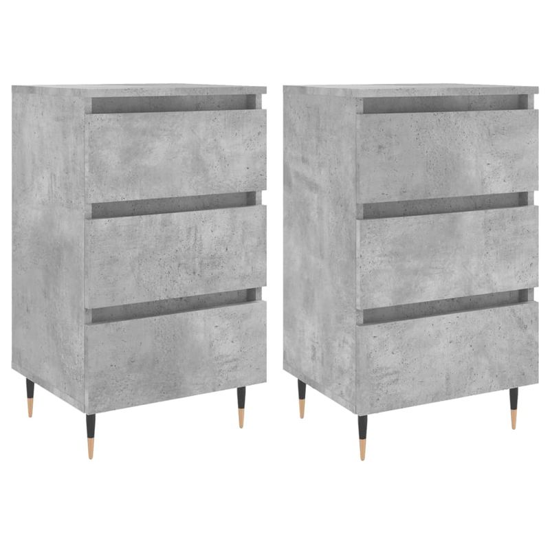 Casa si Gradina - Mobilier - Comode si corpuri - Noptiere - Noptiere, 2 buc., gri beton, 40x35x69 cm, lemn compozit - Infinity.ro