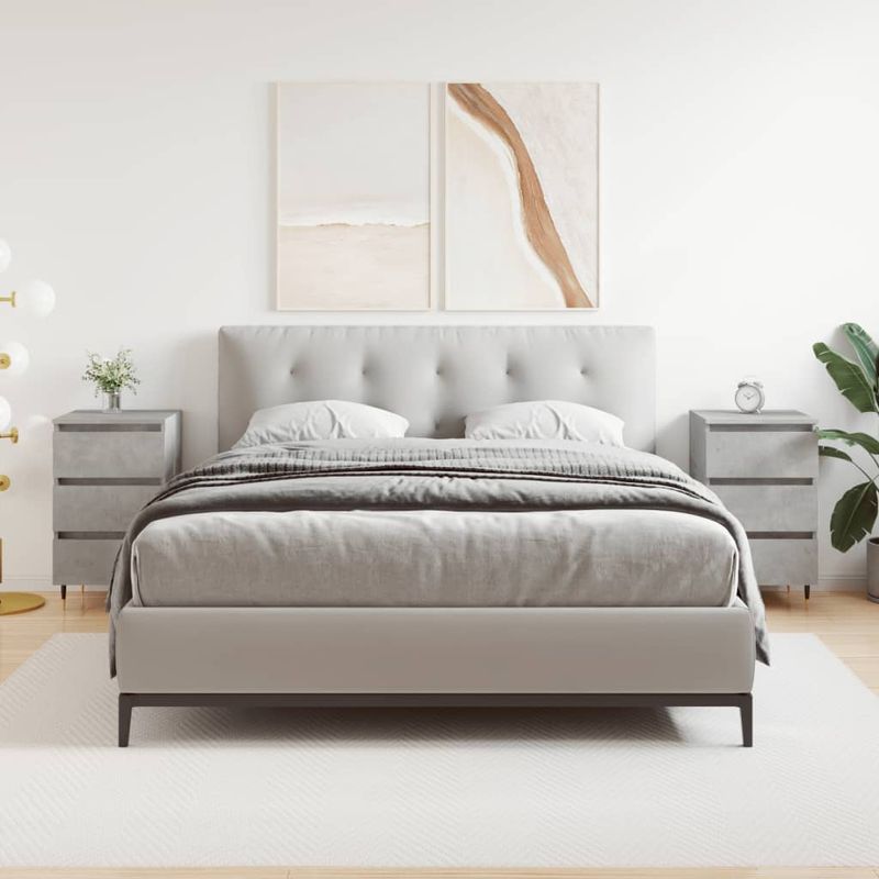 Casa si Gradina - Mobilier - Comode si corpuri - Noptiere - Noptiere, 2 buc., gri beton, 40x35x69 cm, lemn compozit - Infinity.ro