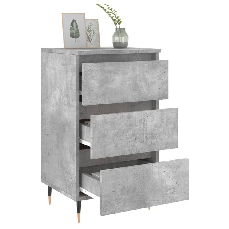 Casa si Gradina - Mobilier - Comode si corpuri - Noptiere - Noptiere, 2 buc., gri beton, 40x35x69 cm, lemn compozit - Infinity.ro