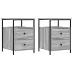 Casa si Gradina - Mobilier - Comode si corpuri - Noptiere - Noptiere, 2 buc., gri sonoma, 44x45x60 cm, lemn compozit - Infinity.ro