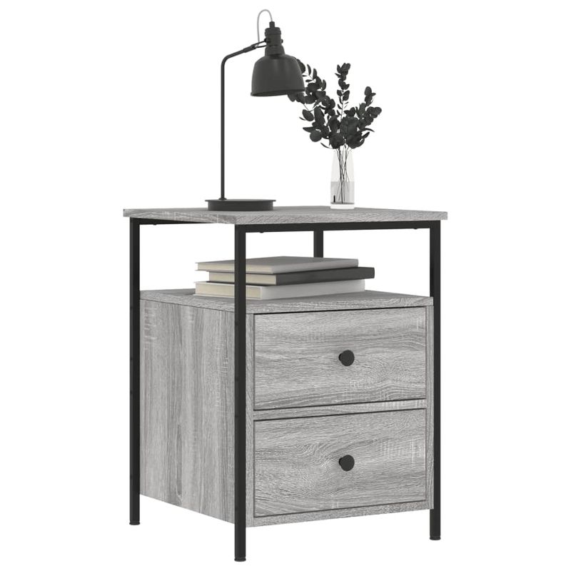 Casa si Gradina - Mobilier - Comode si corpuri - Noptiere - Noptiere, 2 buc., gri sonoma, 44x45x60 cm, lemn compozit - Infinity.ro