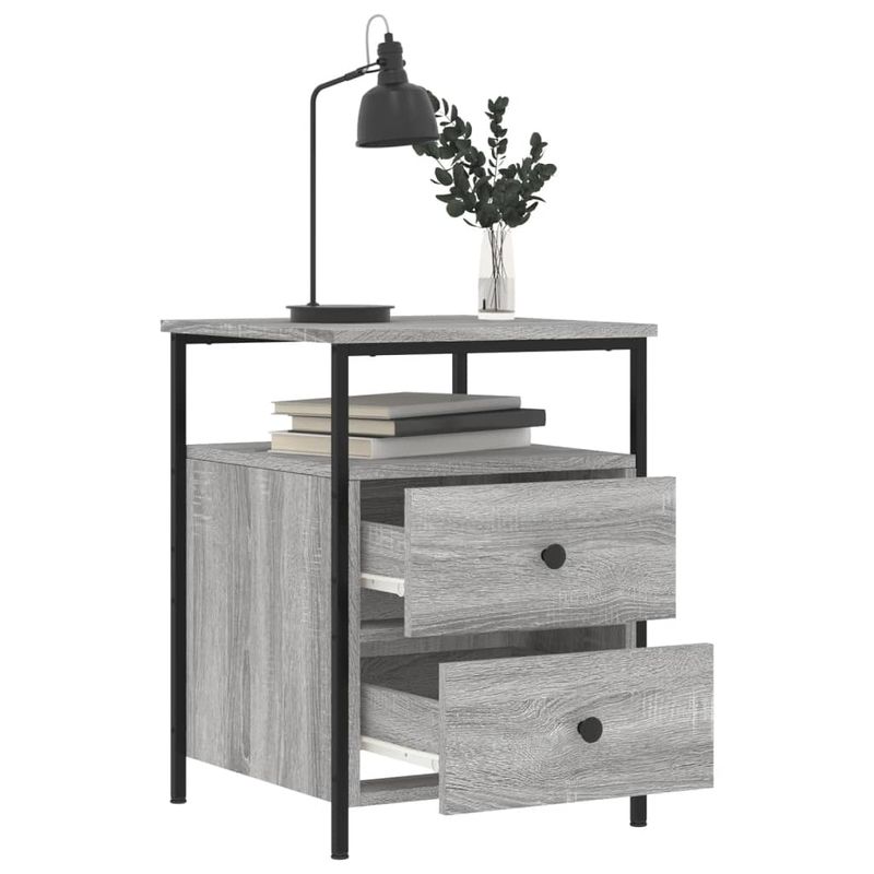Casa si Gradina - Mobilier - Comode si corpuri - Noptiere - Noptiere, 2 buc., gri sonoma, 44x45x60 cm, lemn compozit - Infinity.ro